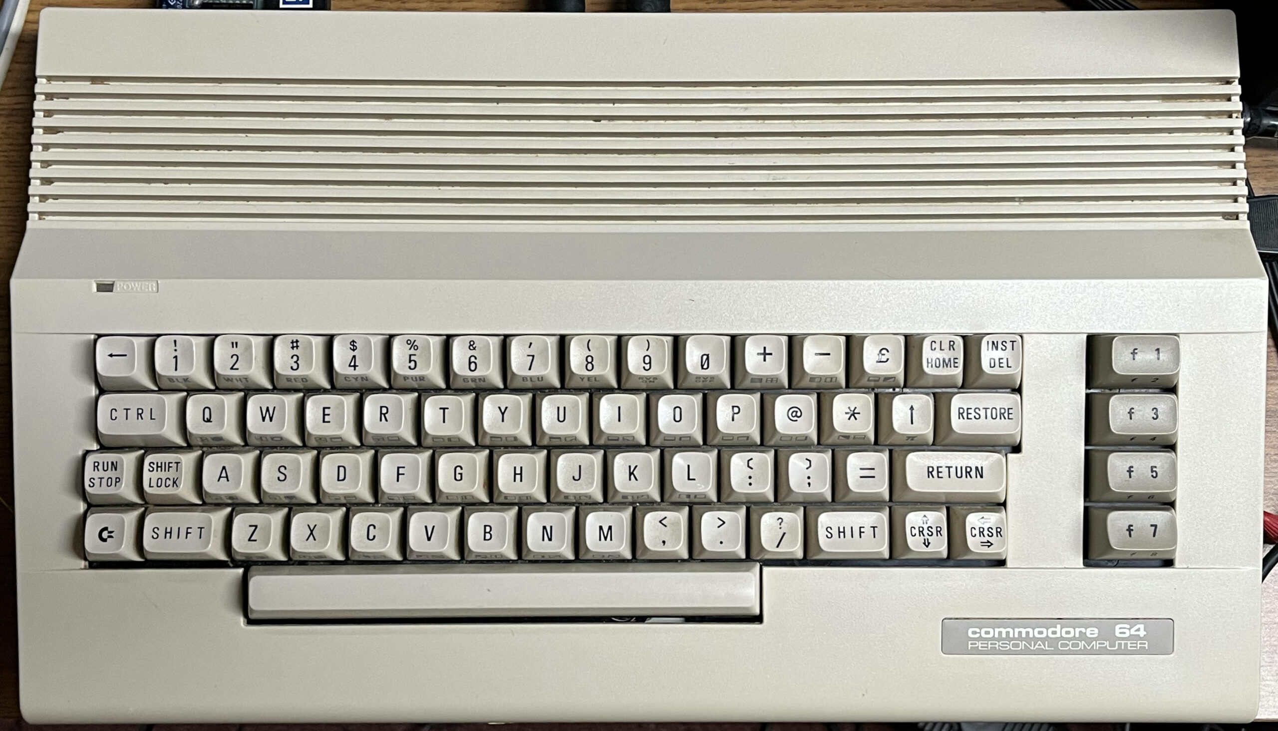 Commodore 64 Computer showing keyboard and label